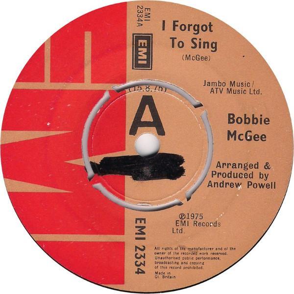 Bobbie McGee - I Forgot To Sing