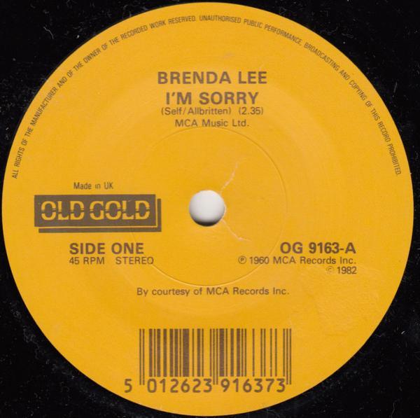 Brenda Lee - I'm Sorry / All Alone Am I