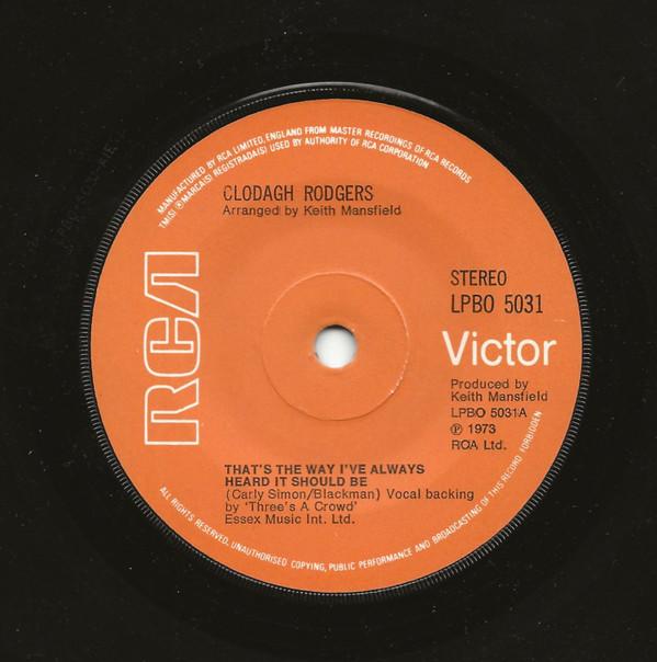 Clodagh Rodgers, Three's A Crowd  - That's The Way I've Always Heard It Should Be