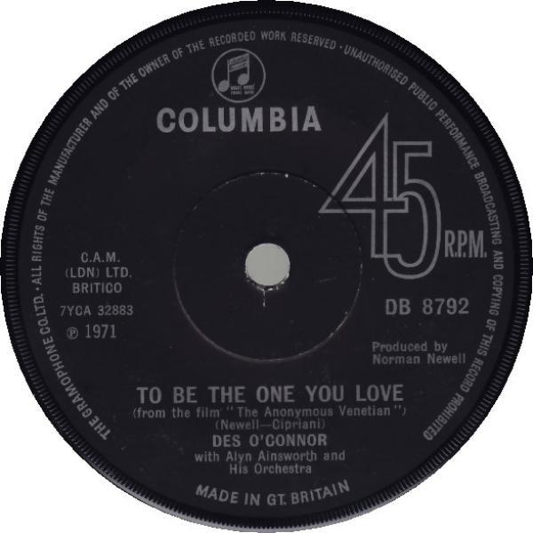 Des O'Connor - To Be The One You Love