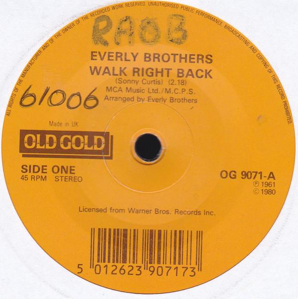 Everly Brothers - Walk Right Back / Ebony Eyes