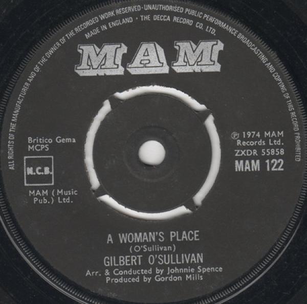Gilbert O'Sullivan - A Woman's Place / Too Bad