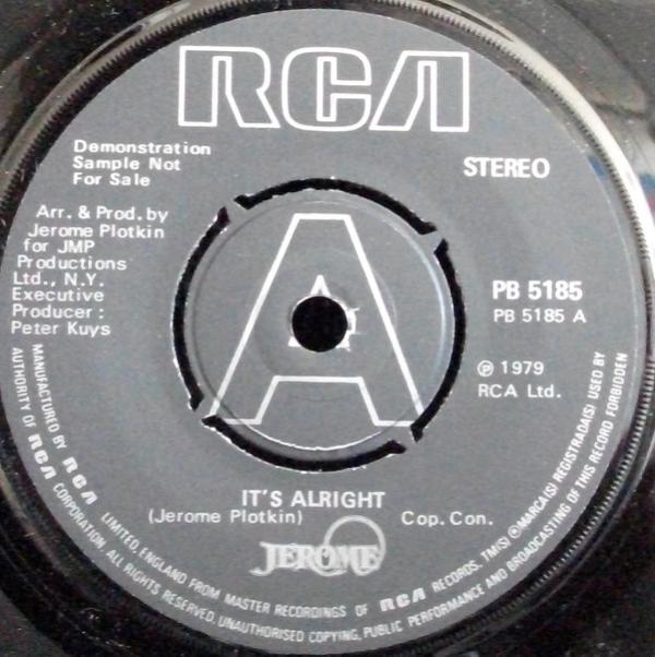 Jerome Plotkin - It's Alright / Just Groove With Me