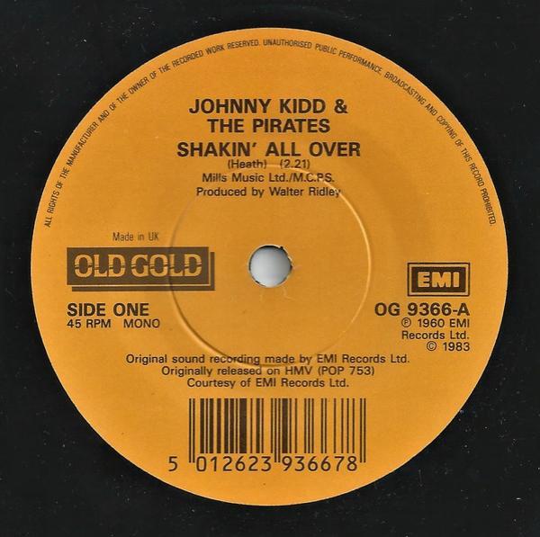 Johnny Kidd & The Pirates - Shakin' All Over / I'll Never Get Over You