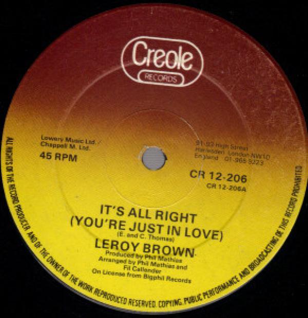 Leroy Brown (8) - It's All Right (You're Just In Love)