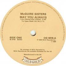 McGuire Sisters - May You Always / Sugartime