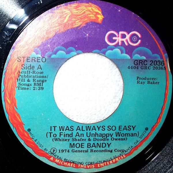 Moe Bandy - It Was Always So Easy / I Wouldn't Cheat On Her If She Was Mine
