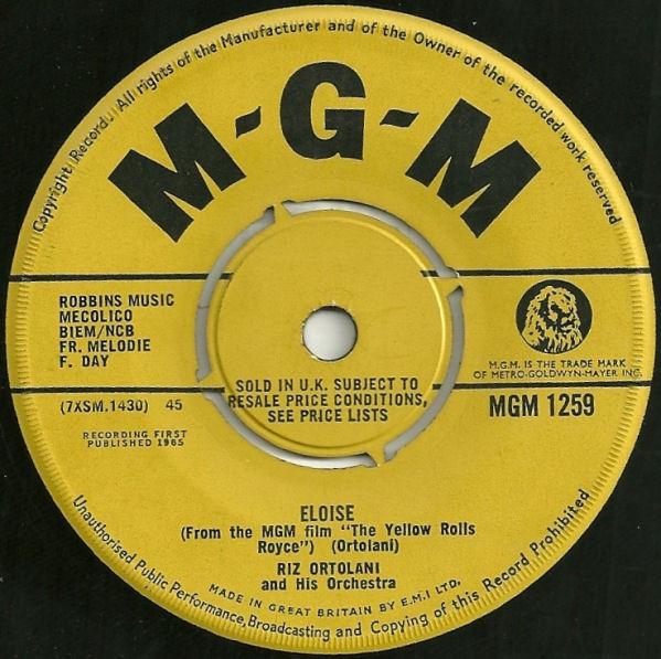 Riz Ortolani E La Sua Orchestra - The Yellow Rolls Royce / Eloise