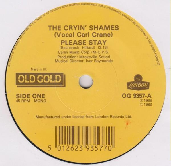 The Cryin' Shames, Pinkerton's Assorted Colours - Please Stay / Mirror, Mirror
