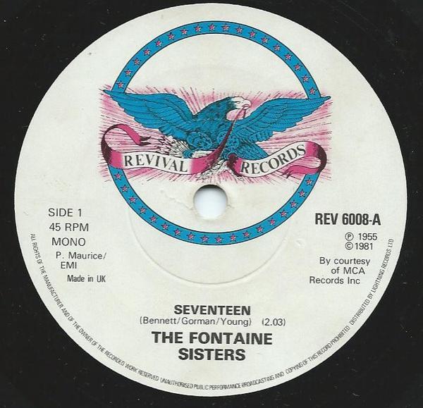 The Fontane Sisters - Seventeen / Hearts Of Stone