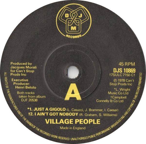 Village People - Just A Gigolo / I Ain't Got Nobody